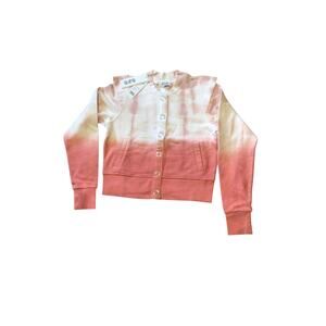 Fleece button front ombre sweatshirt